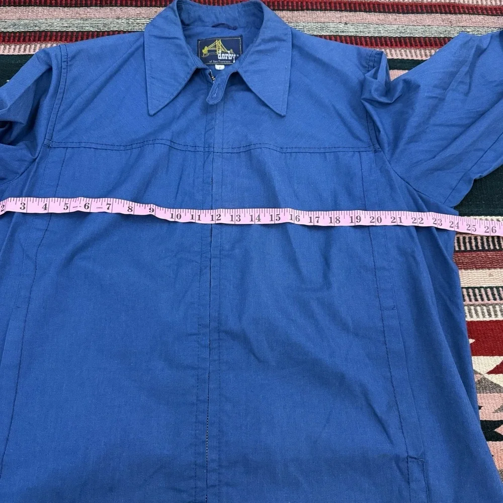 Vintage 80s 90s Derby Of San Francisco Full Zip Thin Jacket Mens Sz L Blue Retro